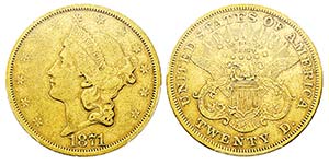 USA 20 Dollars, San Francisco, 1871 S, AU ... 