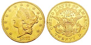 USA 20 Dollars, Philadelphie, 1872, AU 33.43 ... 