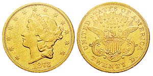 USA 20 Dollars, San Francisco, 1873 S, AU ... 