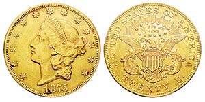 USA 20 Dollars, Philadelphie, 1875, AU 33.43 ... 