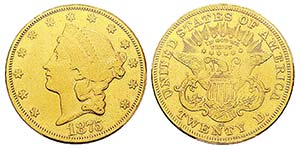 USA 20 Dollars, Carson City, 1875 CC, AU ... 