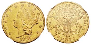 USA 20 Dollars, Carson City, 1876 CC, AU ... 