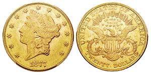 USA 20 Dollars, Philadelphie, 1877, AU ... 