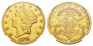 USA 20 Dollars, Carson City, 1879 CC, AU ... 