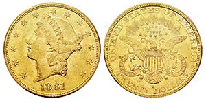 USA 20 Dollars, San Francisco, 1881 S, AU ... 