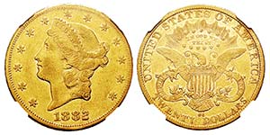 USA 20 Dollars, Carson City, 1882 CC, AU ... 