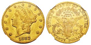 USA 20 Dollars, Carson City, 1883 CC, AU ... 