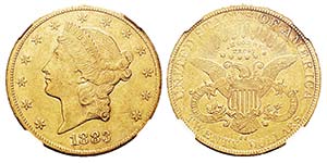 USA 20 Dollars, Carson City, 1883 CC, AU ... 