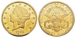 USA 20 Dollars, Philadelphie, 1885, AU 33.43 ... 