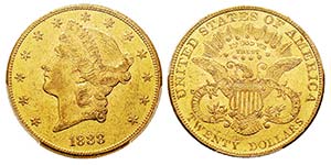 USA 20 Dollars, Philadelphie, 1888, AU 33.43 ... 