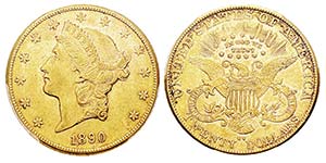 USA 20 Dollars, Carson City, 1890 CC, AU ... 