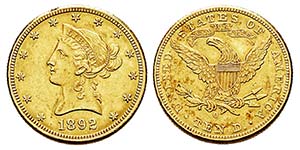 USA 10 Dollars, New Orleans, 1892 O, AU 16.7 ... 