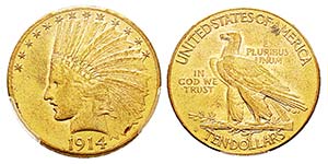 USA 10 Dollars, San Francisco, 1914 D, AU ... 