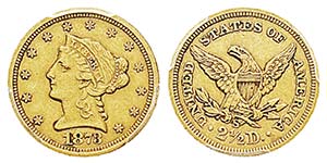 USA 2.5 Dollars, Philadelphie, 1873, AU 4.18 ... 
