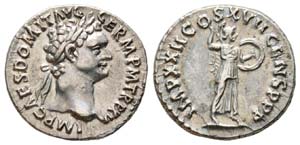 Domitianus 81-96 Denarius, Rome, 95-96, AG ... 