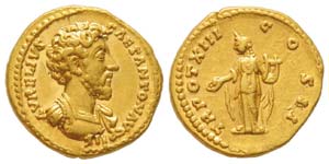Marcus Aurelius 161-180 Aureus, Rome, ... 