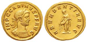Carinus 284-285 Aureus, Siscia, 284, AU 4.29 ... 