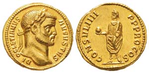 Diocletianus 284-305 Aureus, Antioche ou ... 