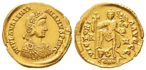 Valentinianus 425-455 Solidus, Rome, ... 