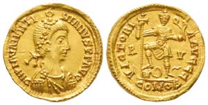 Valentinianus 425-455 Solidus Wisigoth au ... 