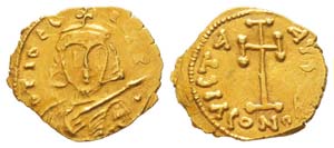 Tiberius III 698-705 Tremissis, Rome, AU ... 