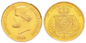 Brésil, Pedro II 1831-1889 10000 Reis, Rio, ... 