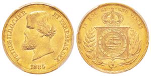 Brésil, Pedro II 1831-1889  10000 Reis, ... 
