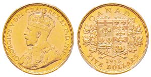 Canada, George V 1910-1936 USA, 5 Dollars, ... 
