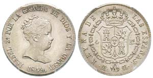 Espagne, Isabel II 1833-1868     4 Reales, ... 