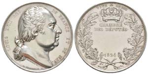France, Louis XVIII 1815-1824    Médaille ... 