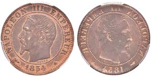 France, Second Empire 1852-1870  5 Centimes, ... 