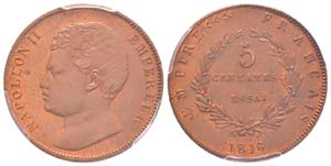 Napoléon II, Essai de 5 centimes en bronze, ... 