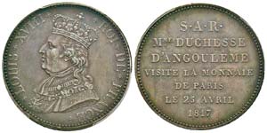 Module de 5 Francs 1817, visite de la ... 
