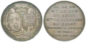 Louis XVIII, Monnaie de visite, module de 5 ... 