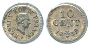 Henri V, Epreuve de 10 centimes petit ... 