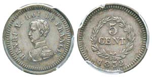 Henri V, Epreuve de 5 centimes, 1832, AG ... 