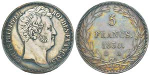 Louis Philippe I, Epreuve en argent du 5 ... 