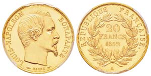 Second Empire, Napoléon III, 20 Francs ... 