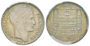 IIIe République, Essai de 5 Francs Turin, ... 