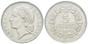 IIIème République, Essai de 5 Francs ... 