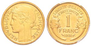 IIIème République, Piéfort de 1 Francs ... 