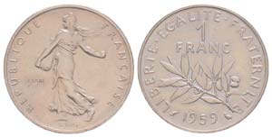 Cinquième République, Piéfort de 1 Franc ... 