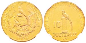 Guatemala, République 10 Quetzales, 1926, ... 