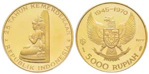 Indonesia 5000 Rupiah, 1970, 25ème ... 