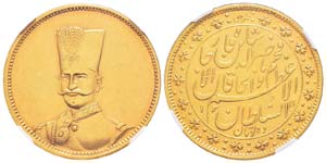 Iran, Nasir Ai Din Shah 1848-1896 10 Tomans, ... 