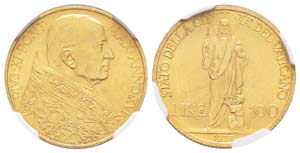 Pius XI 1922-1939                 100 Lire, ... 