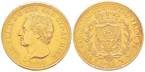 Carlo Felice 1821-1831 80 lire, Torino, 1824 ... 