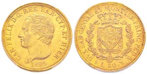 Carlo Felice 1821-1831 80 lire, Torino, 1825 ... 