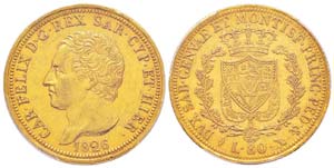 Carlo Felice 1821-1831 80 lire, Torino, 1826 ... 