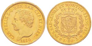 Carlo Felice 1821-1831 80 lire, Genova, 1830 ... 